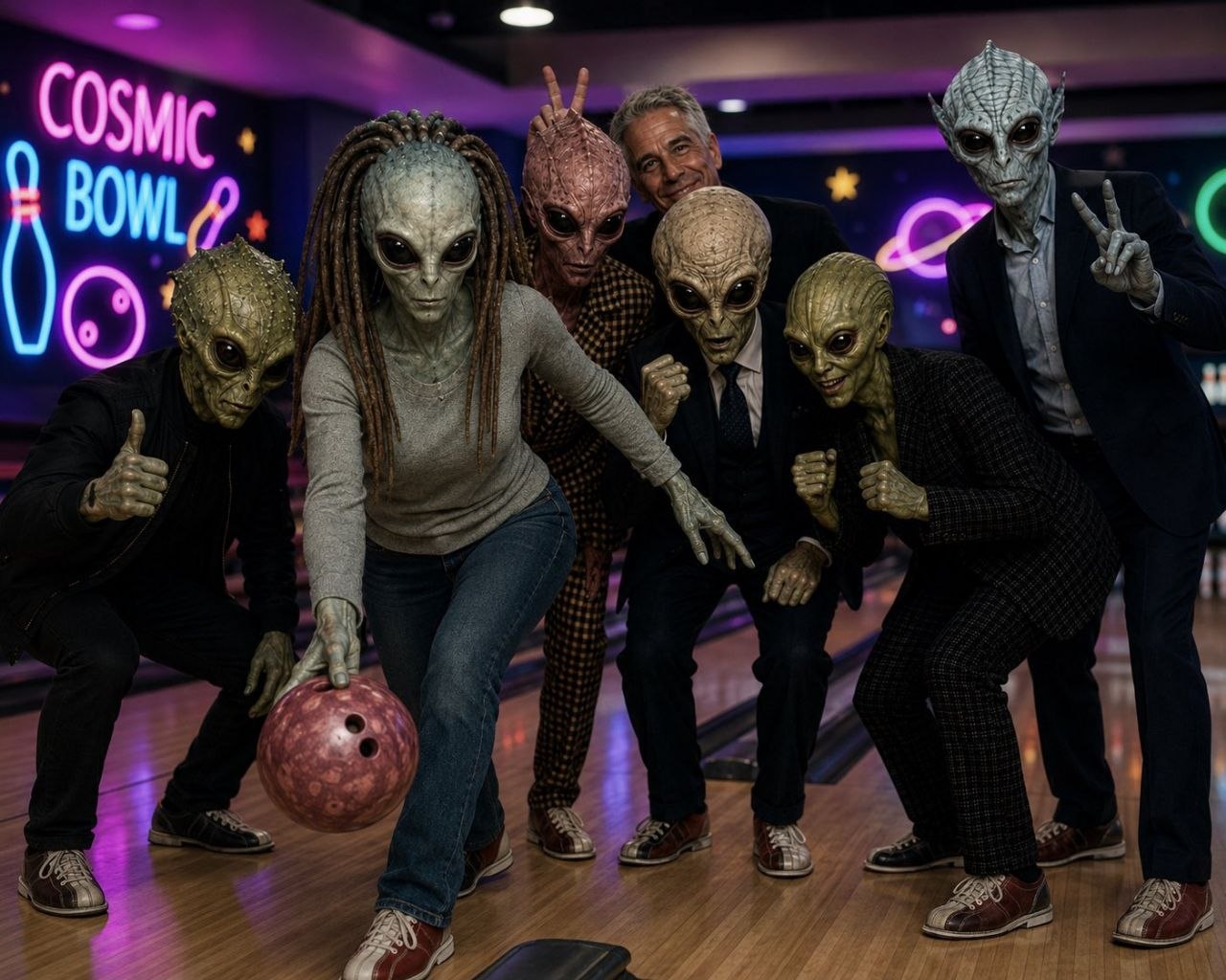 Aliens at Cosmic Bowl