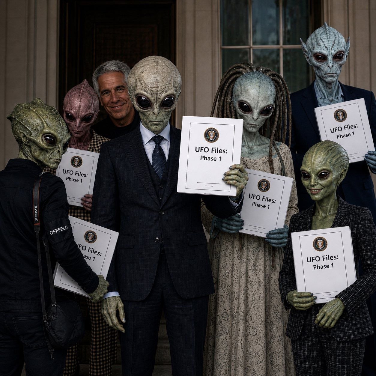 Aliens holding UFO Files Phase 1
